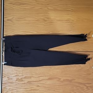 Grace Karin black high paper bag waist pencil pants, Size-Med